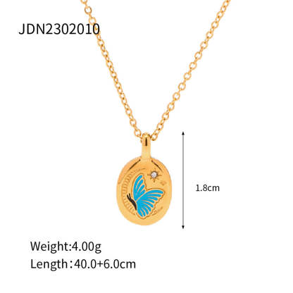 Gold Vintage Jewelry Circle Pendant 18K Gold Plated Chain Necklace | Mix Mix Style [Hot Seller]-Mix MIx Style