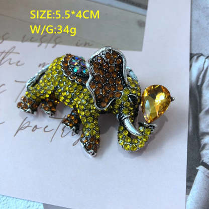 Cute colorful  diamond pearl elegant  glaze pin brooch bird, cat, elephant, dragonfly | Mix Mix Style [Hot Seller]-Mix MIx Style