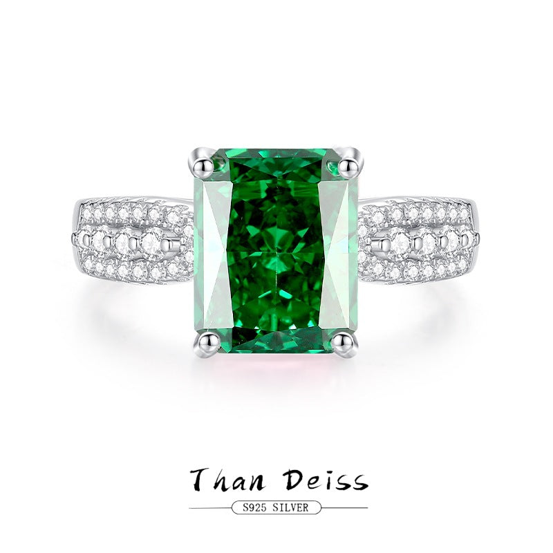 Emerald Gemstone Ring 4ct Moissanite Diamond Jewelry [Hot Seller]-Mix MIx Style