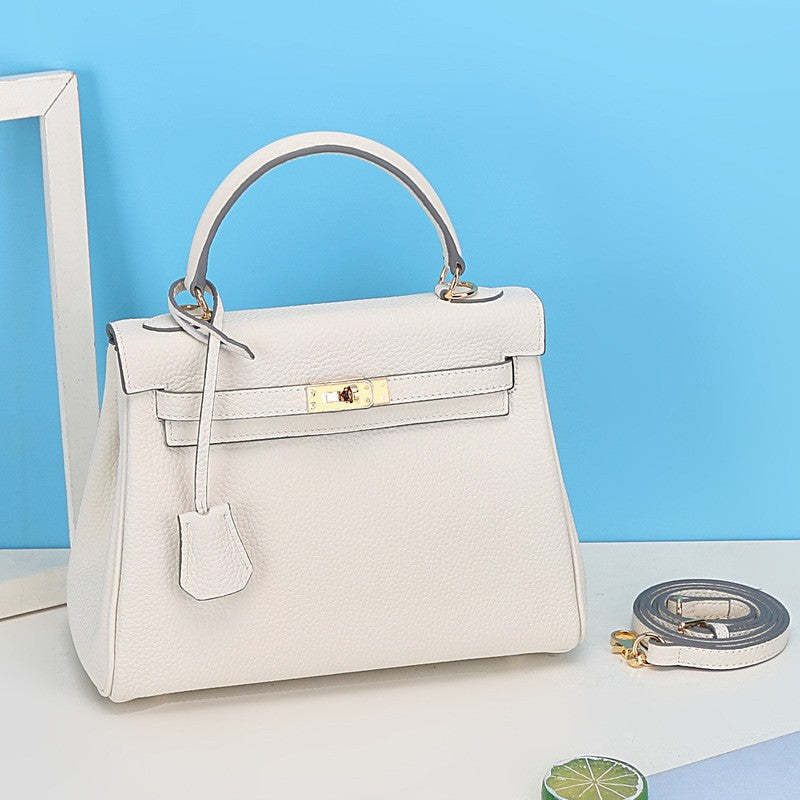 Foreign trade cross-border new Kelly bag genuine leather fashion trend shoulder messenger bag first layer cowhide texture handbag women's bag-Mix MIx Style