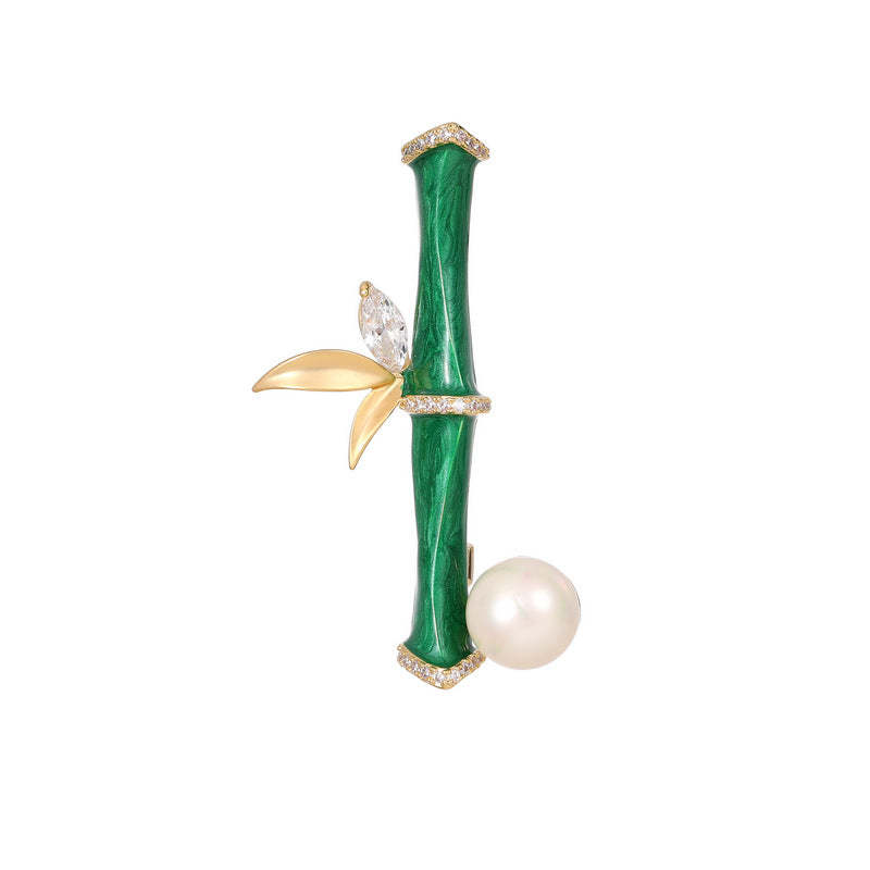 Bamboo brings peace, national trend, retro bamboo brooch, female festival, high national style cheongsam pin, collar decoration, autumn and winter clothing-Mix MIx Style