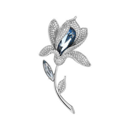 Tulip brooch high-end 2023 new fashion female temperament brooch autumn and winter crystal pin for elders and mothers-Mix MIx Style