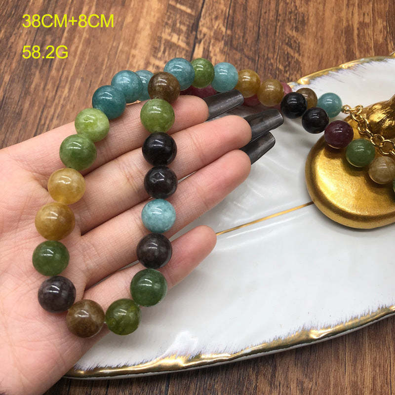 Colorful Retro Classic Beads Luxury 18k Gold Plated Necklace Bracelet Jewelry Set | Mix Mix Style-Mix MIx Style