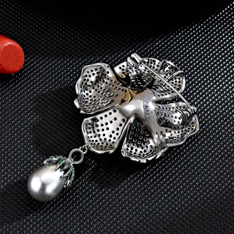 Design sense, retro temperament, European palace elegance and exquisite begonia flower brooch, classic coat, high-end accessories wholesale-Mix MIx Style