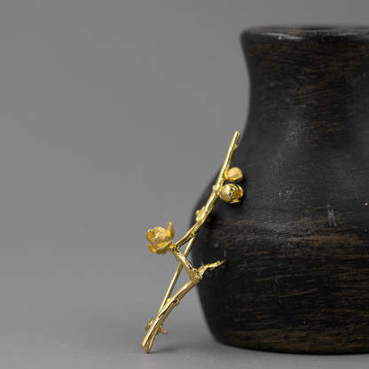 Looking for original Gufang S925 sterling silver brooch, new Chinese Zen style, ancient style, literary and artistic poetic temperament, wintersweet flower-Mix MIx Style