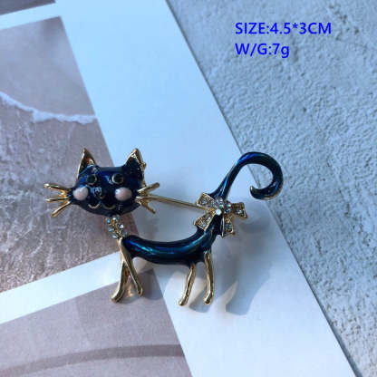 Cute colorful  diamond pearl elegant  glaze pin brooch bird, cat, elephant, dragonfly | Mix Mix Style [Hot Seller]-Mix MIx Style