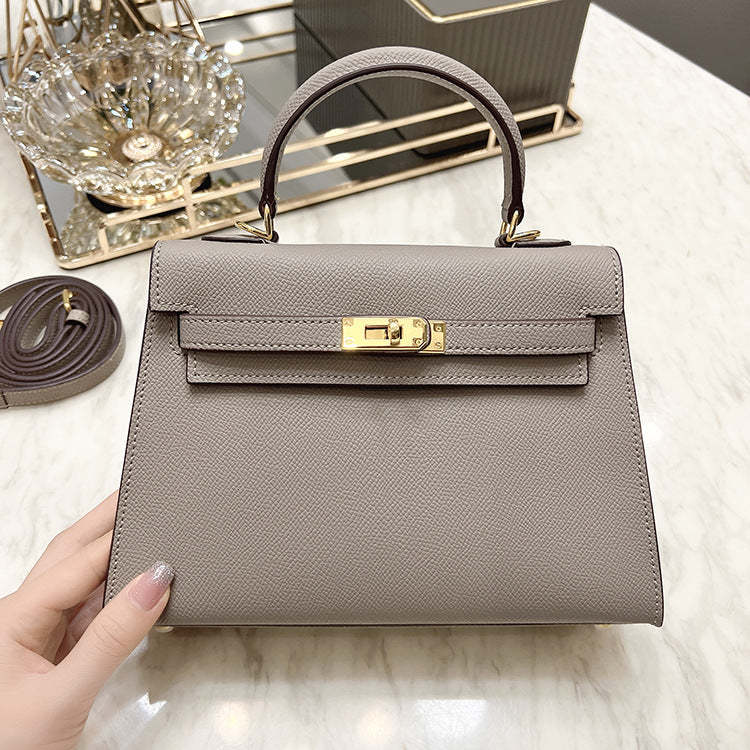Women's genuine leather second generation Kelly bag 2023 new mini handbag palm print mini shoulder messenger bag-Mix MIx Style