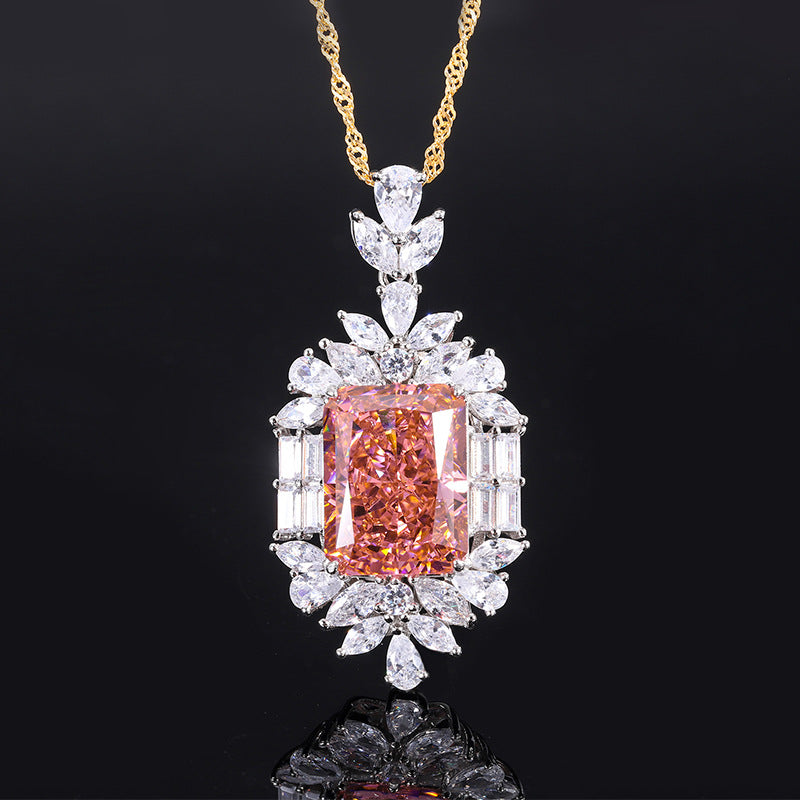 Moissanite Pink Diamond Soft Cushion Ring 18K Gold Plated Mix Mix Style [Hot Seller]-Mix MIx Style