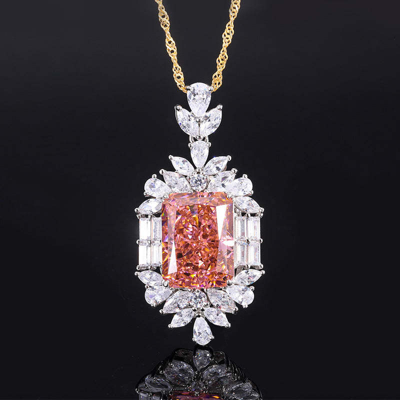 Moissanite Pink Diamond Soft Cushion Ring 18K Gold Plated Mix Mix Style [Hot Seller]-Mix MIx Style