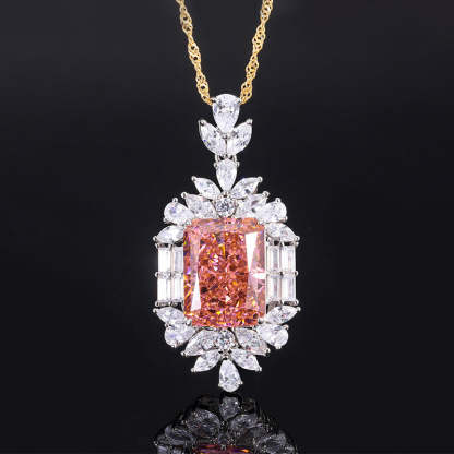 Moissanite Pink Diamond Soft Cushion Ring 18K Gold Plated Mix Mix Style [Hot Seller]-Mix MIx Style