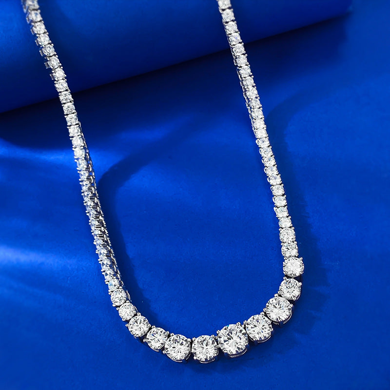 White Retro Classic Round Cut Diamonds Luxury 18k White Gold Plated Choker Necklace Jewelry | Mix Mix Style-Mix MIx Style