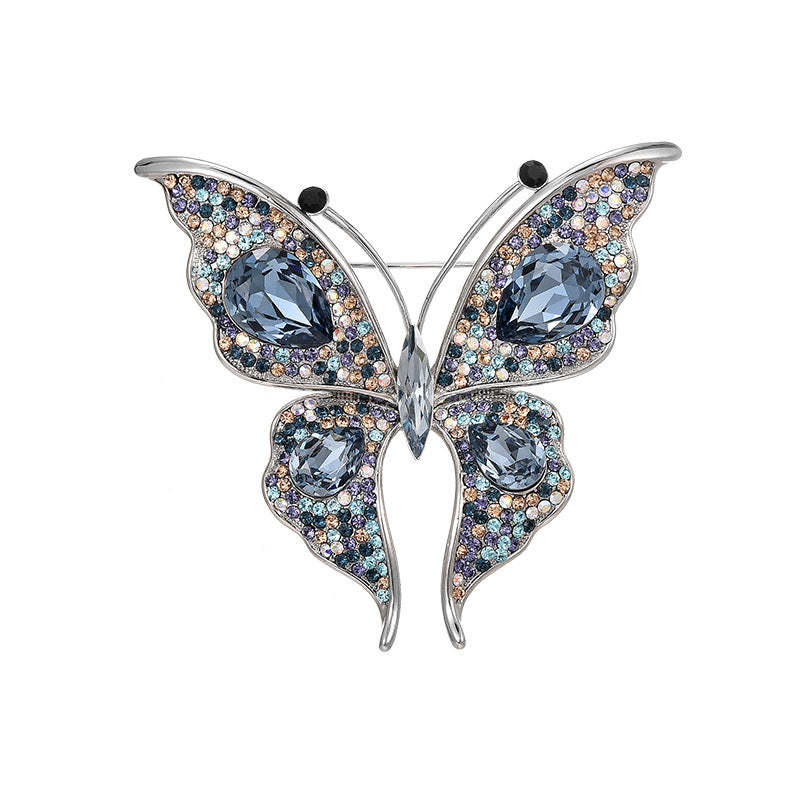 New hot-selling high-end colorful Austrian crystal butterfly brooch light luxury high-end insect corsage women's accessories-Mix MIx Style