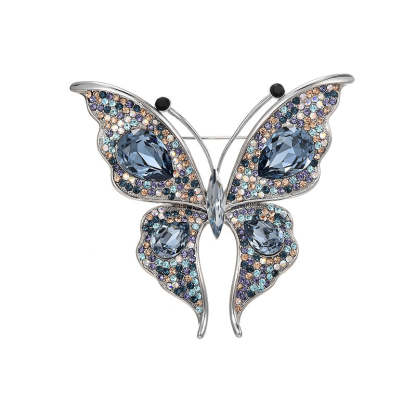 New hot-selling high-end colorful Austrian crystal butterfly brooch light luxury high-end insect corsage women's accessories-Mix MIx Style