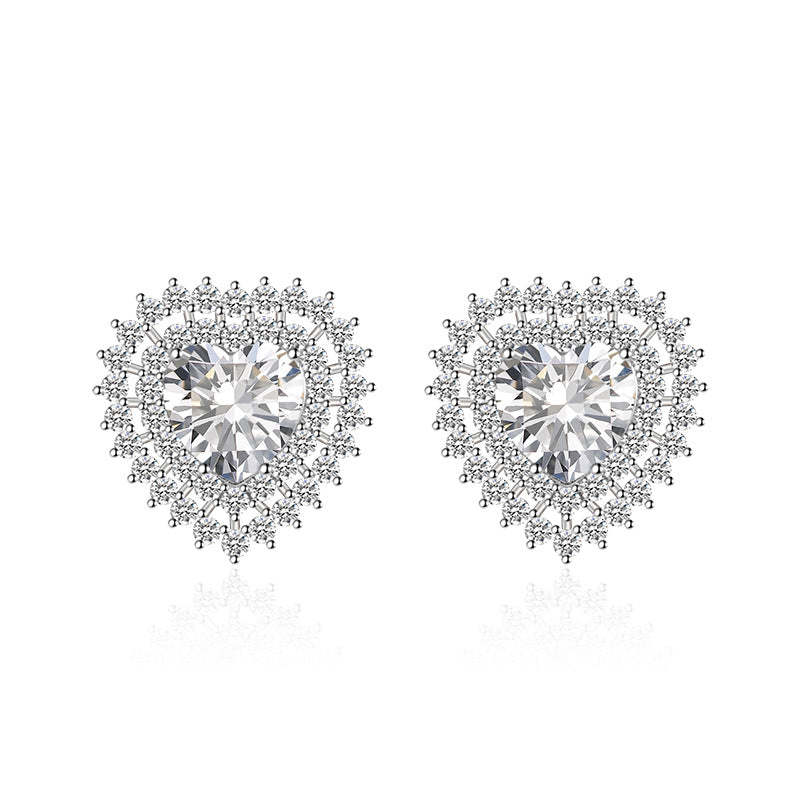 White - Pink - Blue & White Timeless Heart Cut Moissanite Diamond Love