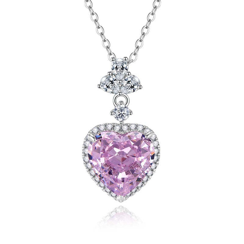 Moissanite Diamond Necklaces 4ct Heart-Shaped Pink Diamond Jewelry  Mix Mix Style [Hot Seller]-Mix MIx Style
