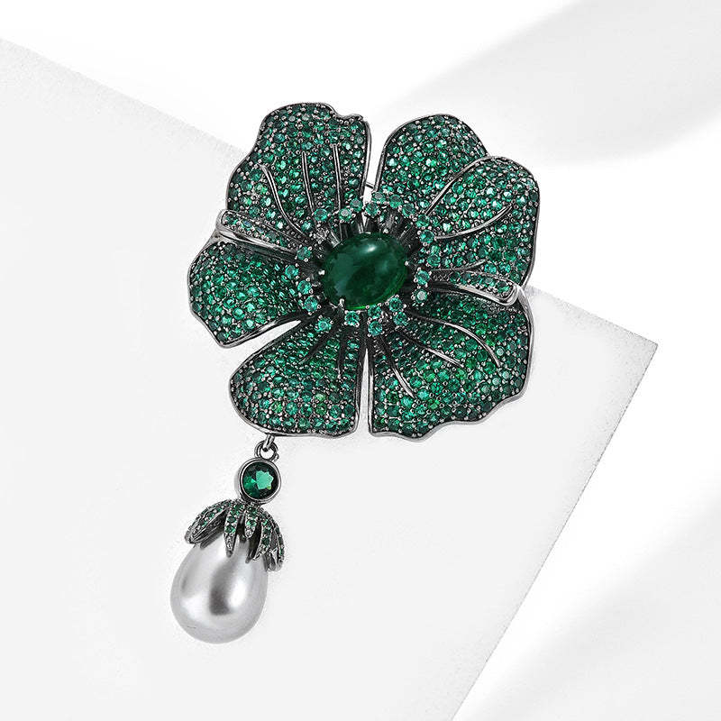 Design sense, retro temperament, European palace elegance and exquisite begonia flower brooch, classic coat, high-end accessories wholesale-Mix MIx Style