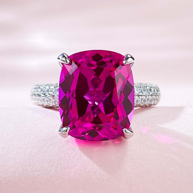 Mujing Jewelry New Rich Woman's Happy Luxury Rupee Large Diamond Ring 10*12mm Live Fashion Hot Style-Mix MIx Style