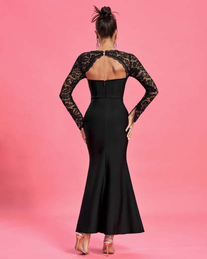Sexy Lace Corset Bandage Maxi Dress | Mix Mix Style