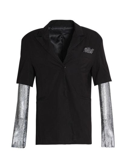 Odelia Mesh Long Sleeve Blazer-Mix MIx Style
