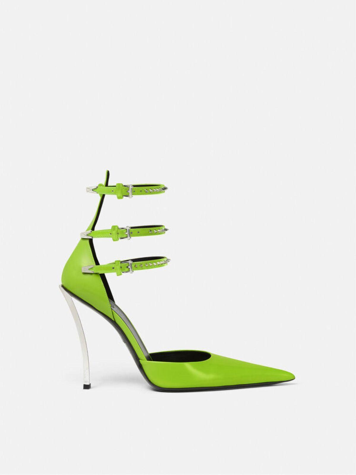 Oriane Rhinestone Heels In Green-Mix MIx Style