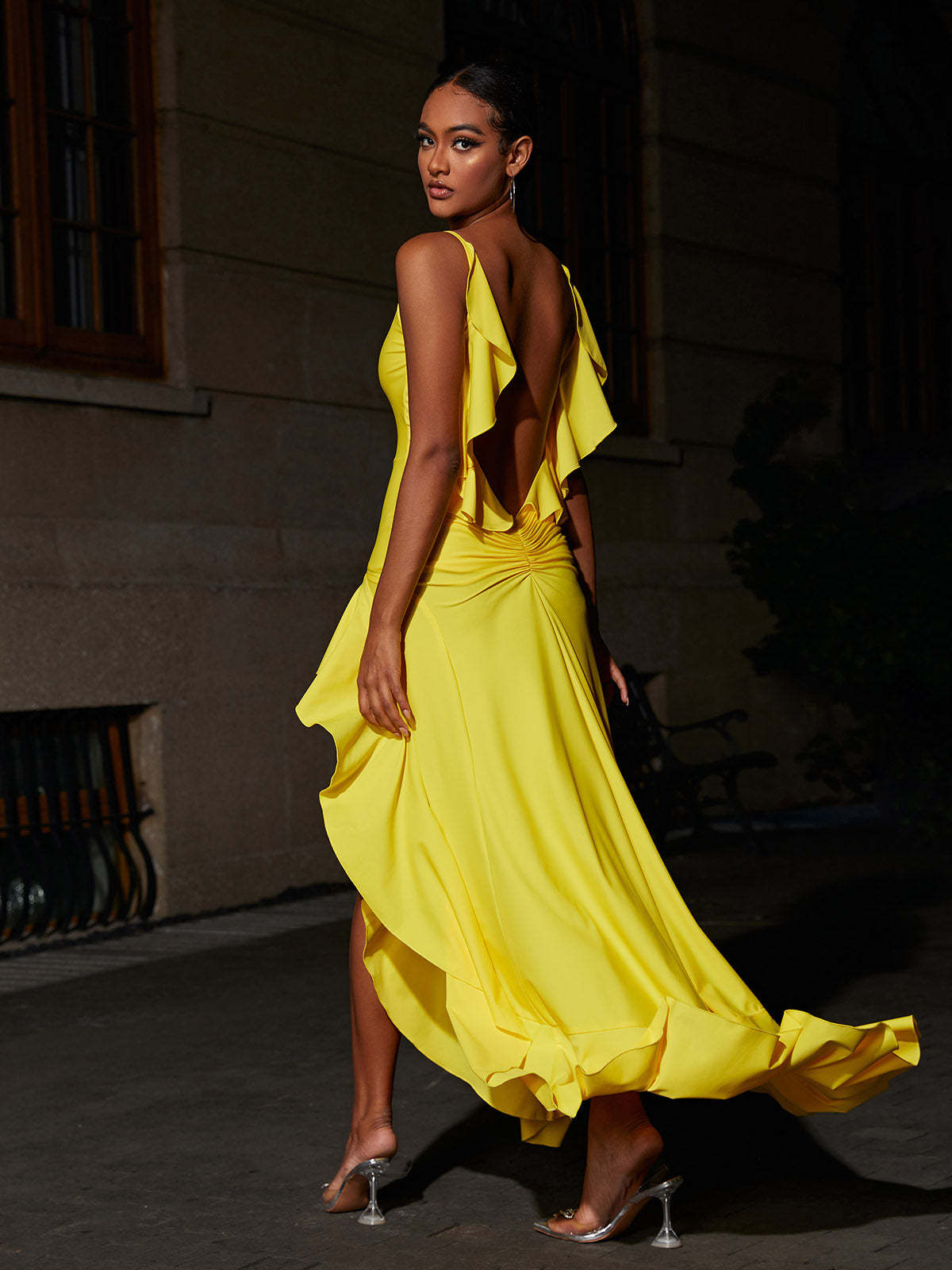 Backless Maxi Dress In Yellow | Mix Mix Style [Hot Seller]-Mix MIx Style