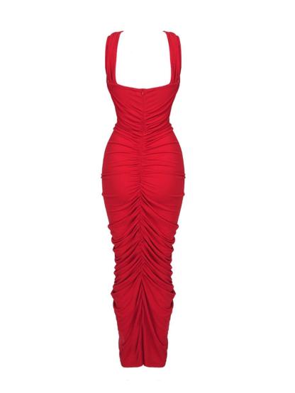 Red Cutout Bodycon Maxi Dress | Mix Mix Style [Hot Seller]-Mix MIx Style