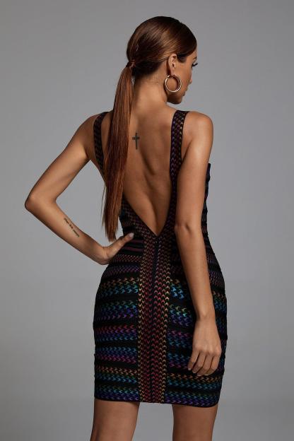 Rainbow Bandage Mini Dress | Mix Mix Style [Hot Seller]-Mix MIx Style
