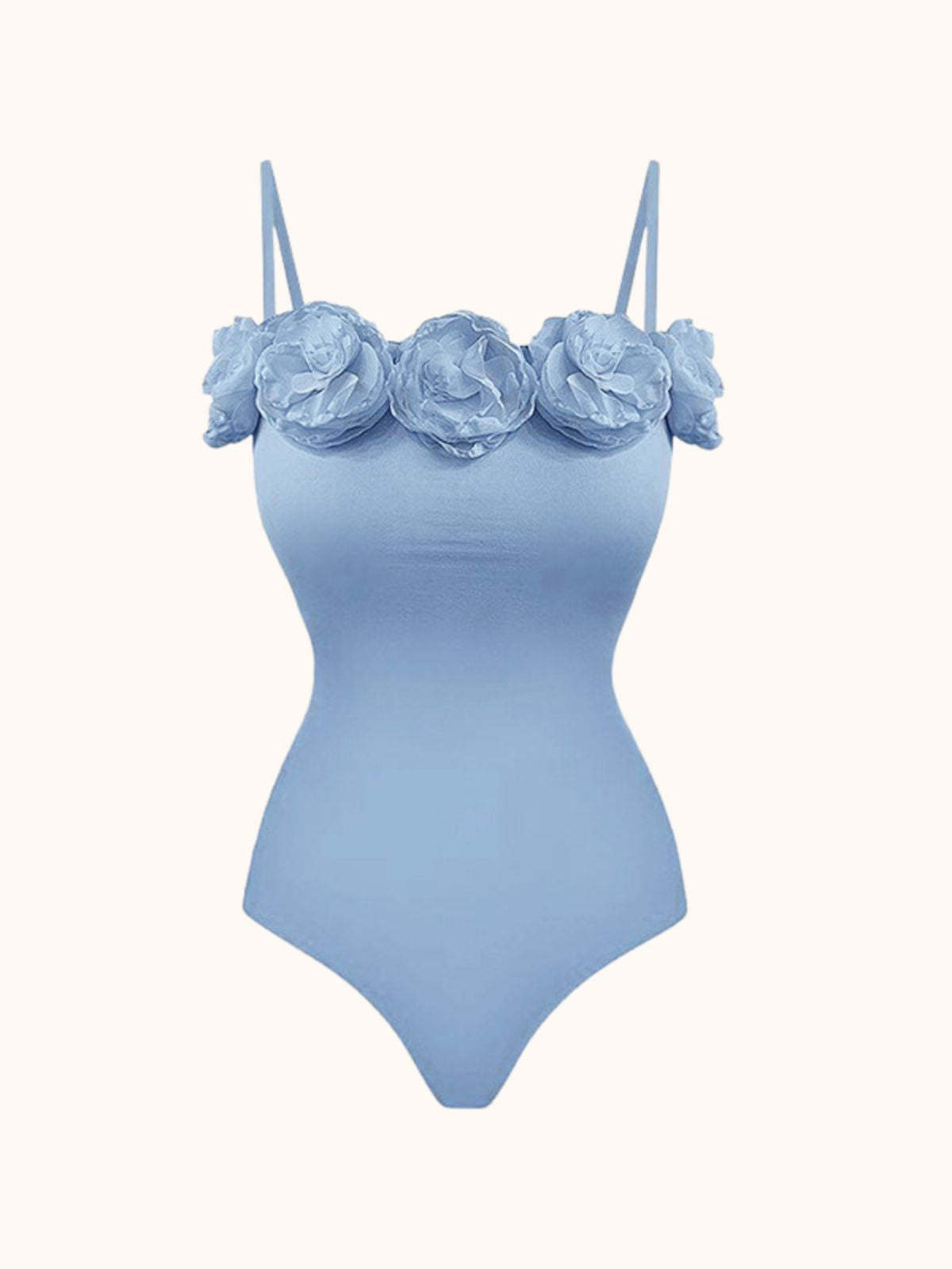 Light Blue Flower One Piece Swimsuit | Mix Mix Style-Mix MIx Style