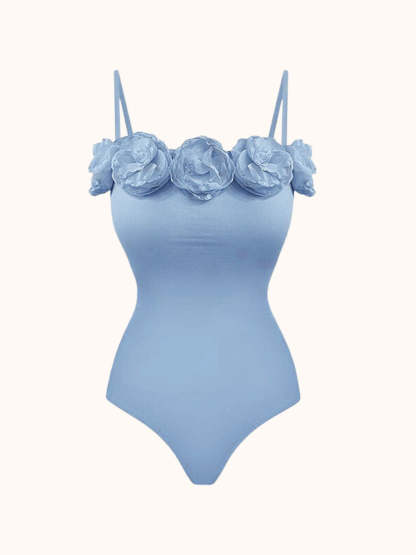 Light Blue Flower One Piece Swimsuit | Mix Mix Style-Mix MIx Style
