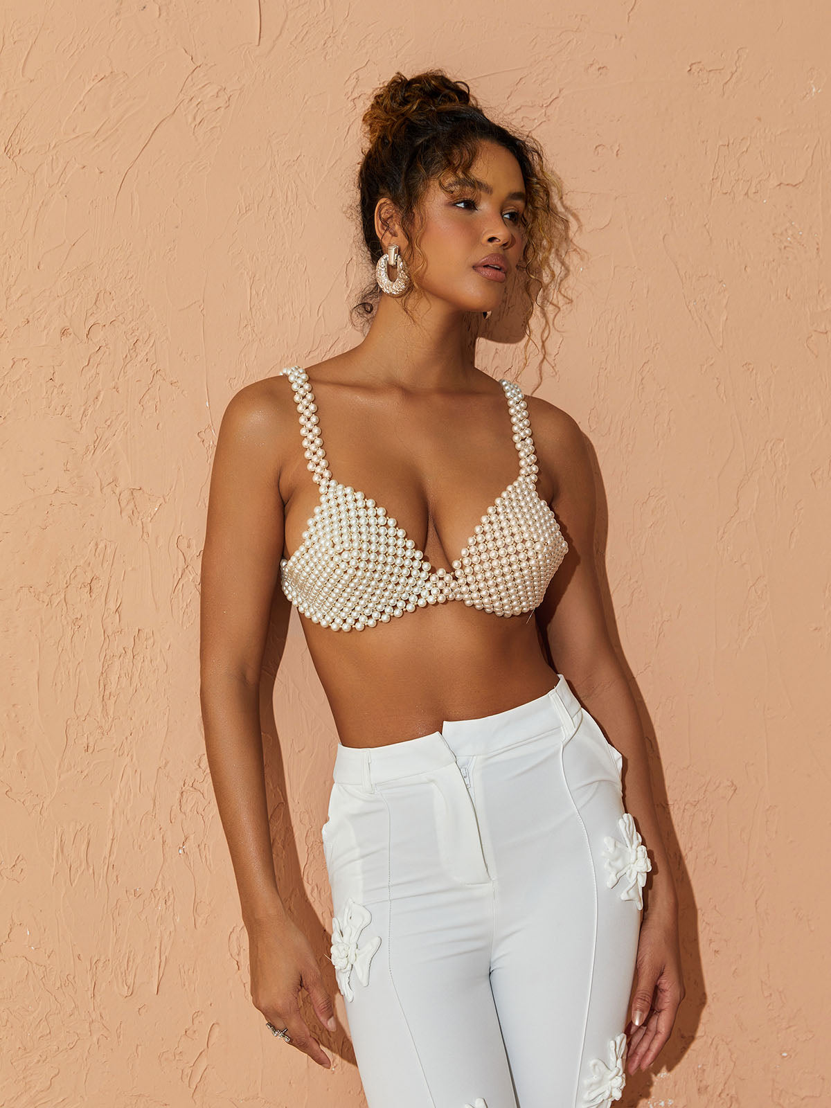 Pearl Bustier Top In White | Mix Mix Style [Hot Seller]-Mix MIx Style