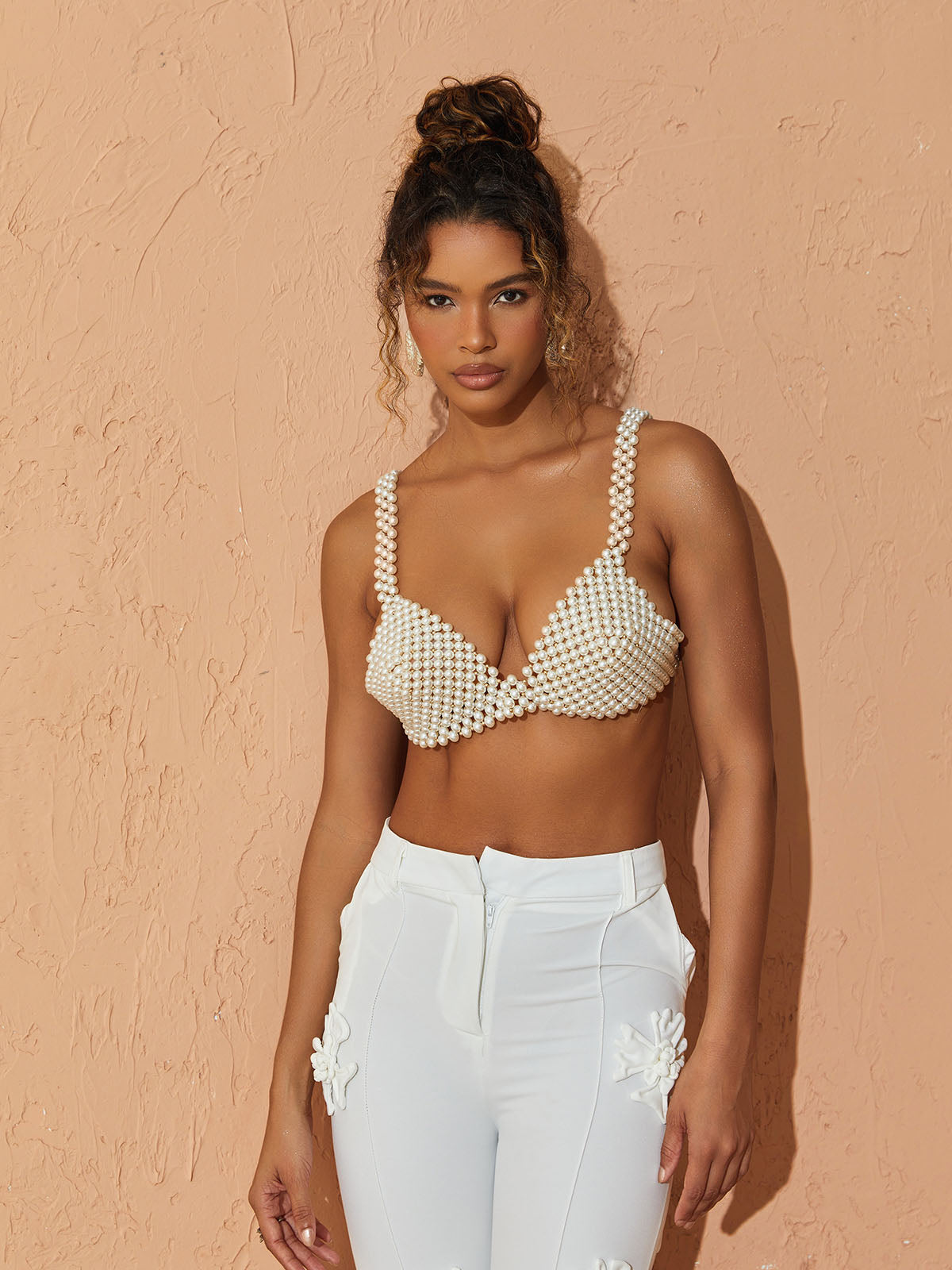 Pearl Bustier Top In White | Mix Mix Style [Hot Seller]-Mix MIx Style