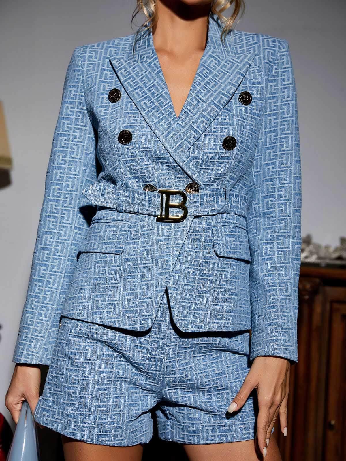 Reshma Jacquard Button Jacket-Mix MIx Style