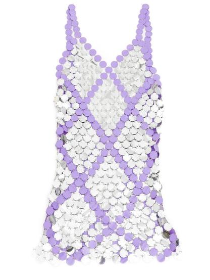 Rhea Chainmail Mini Dress In Purple-Mix MIx Style