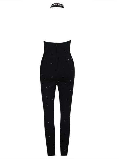 Black V Neck Plunge Neck Jumpsuit | Mix Mix Style [Hot Seller]-Mix MIx Style