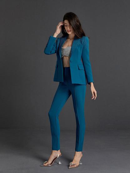 Ripley Rhinestone Blazer Set In Blue-Mix MIx Style