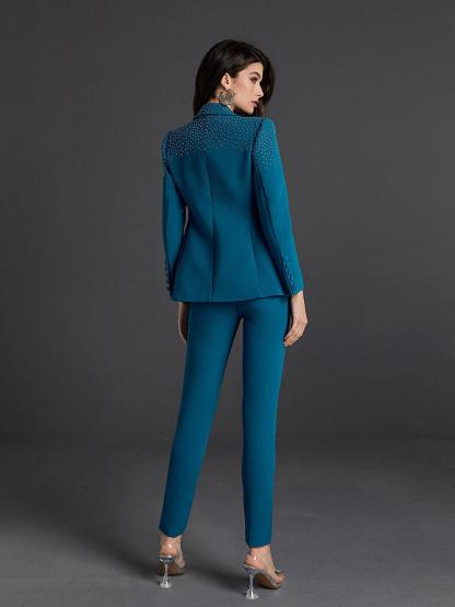 Ripley Rhinestone Blazer Set In Blue-Mix MIx Style