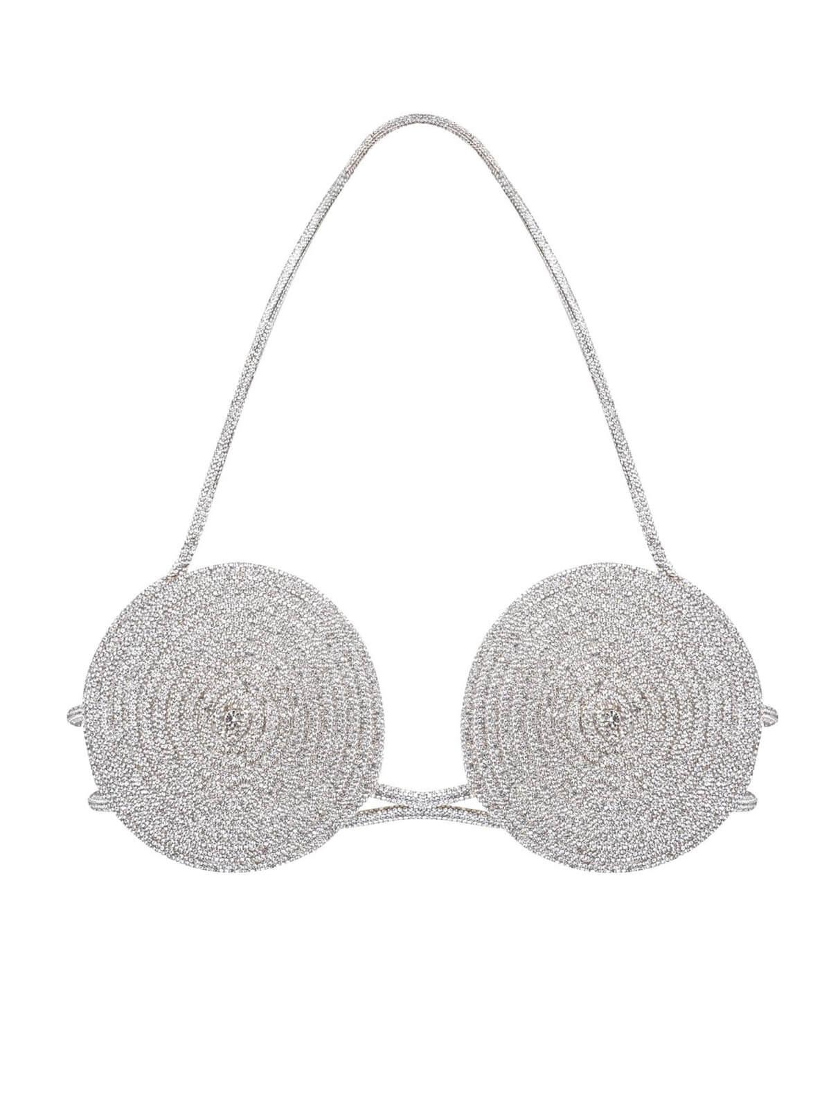 Rooney Spiral Crystal Bustier Top In Silver-Mix MIx Style