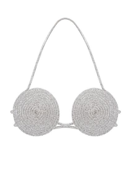 Rooney Spiral Crystal Bustier Top In Silver-Mix MIx Style