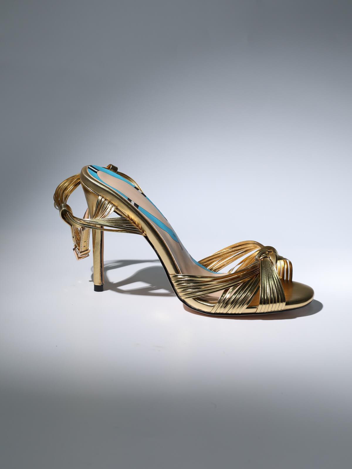 Ruth Strappy Heel Sandals In Gold-Mix MIx Style