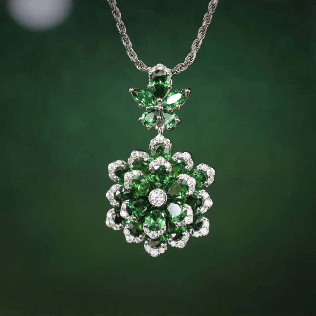 Vintage Flower Moissanite Diamond Sapphire Gemstone Ring/Necklace/Earrings Jewelry Sets | Mix Mix Style [Hot Seller]-Mix MIx Style