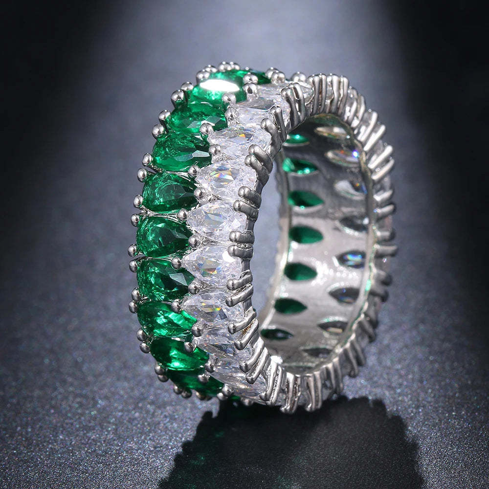 Emmaya Hot Sale Shiny Zirconia Ring With Three Colors Choice For Women&Girls Charming Dress-Up Noble Jewelry