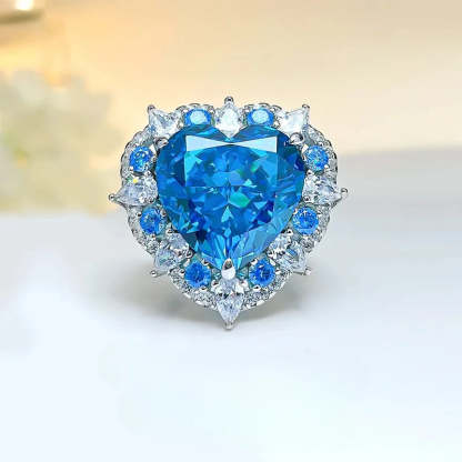 Blue Sky Heart Cut Moissanite Diamonds 18k White Gold Luxury Engagement Ring-Mix MIx Style