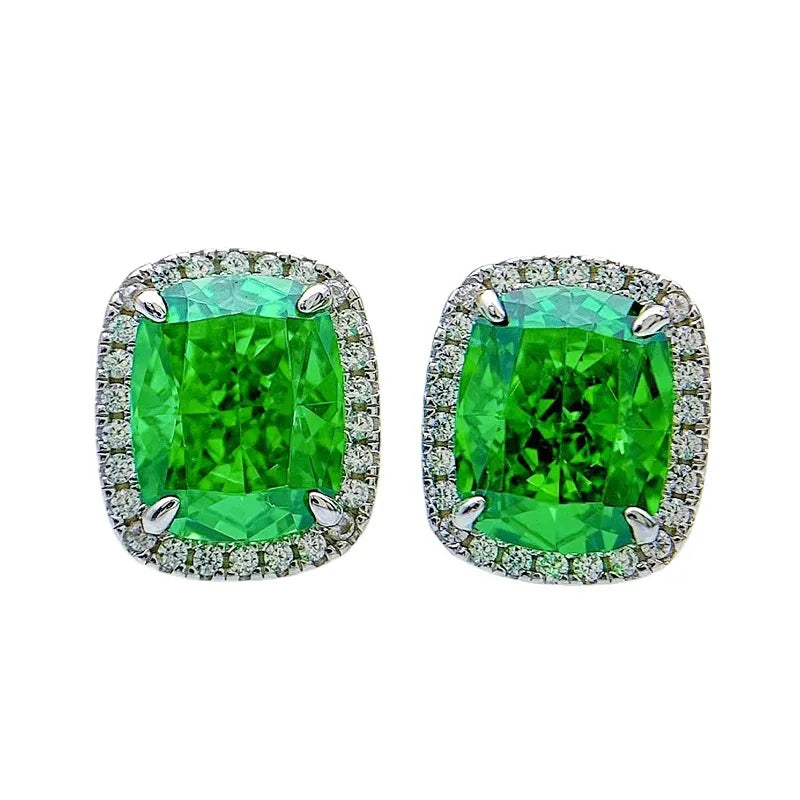Elegant Cushion Cut 3ct Pink Diamond Stud 18k White Gold Plated Earrings | Mix Mix Style-Mix MIx Style