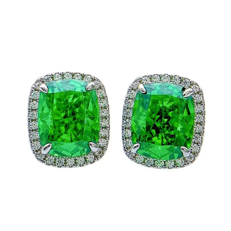 Elegant Cushion Cut 3ct Pink Diamond Stud 18k White Gold Plated Earrings | Mix Mix Style-Mix MIx Style