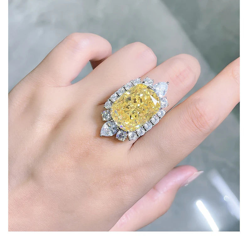 Pink Luxury Radiant Cut Moissanite Diamonds 18k White Gold Versatile Engagement Ring | Mix Mix Style-Mix MIx Style