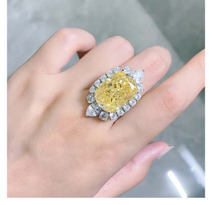Pink Luxury Radiant Cut Moissanite Diamonds 18k White Gold Versatile Engagement Ring | Mix Mix Style-Mix MIx Style