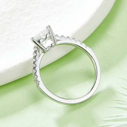 Heart Brilliant Cut Diamond 1CT Moissanite Band 18k White Gold Ring | Mix Mix Style [Hot Seller]-Mix MIx Style