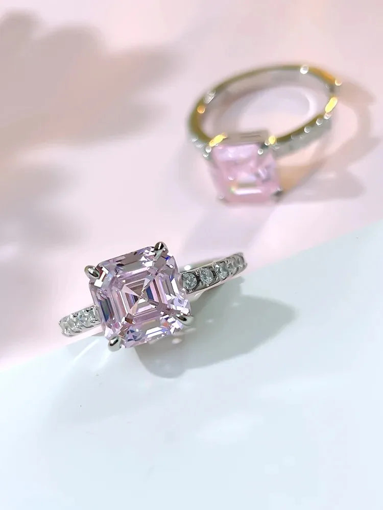 Moissanite Diamond Yellow Asscher Shaped Ring For Women Mix Mix Style [Hot Seller]-Mix MIx Style
