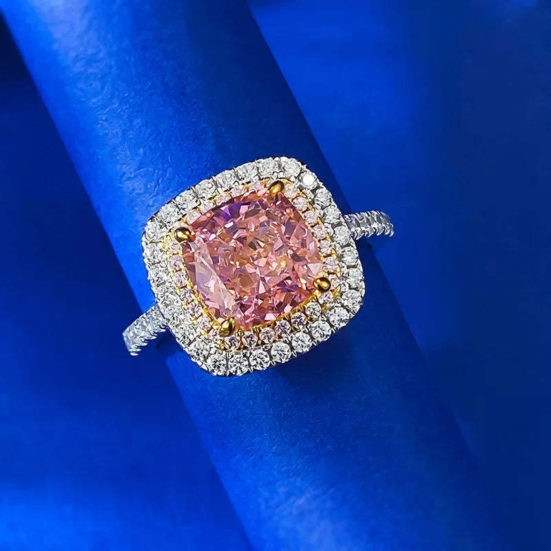 Romantic Pink Moissanite Diamond Ring Wedding Rings Bridal Engagement Jewelry Mix Mix Style [Hot Seller]-Mix MIx Style