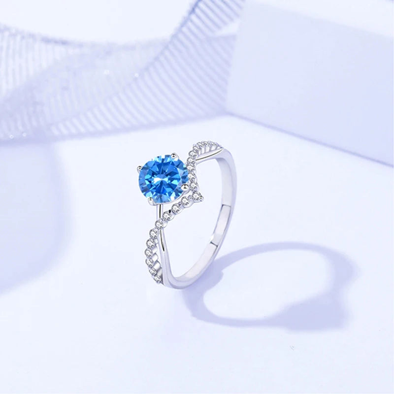 18k White Gold Plated Diamond 1.0CT Round Moissanite Ring | Mix Mix Style [Hot Seller]-Mix MIx Style